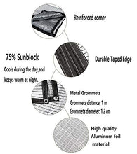 Rete parasole YXX Rivestimento in Sabbia for tettoie Vele Tenda da Sole in Lamina di Alluminio, Telo Spessore Riflettente al 75% con Occhielli, Telo in Rete for Tetto Auto Resistente ai Raggi UV