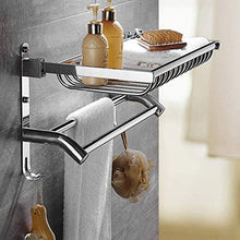 AINIYF Bagno Bagno Doccia Mensola Organizzatore Parete Punch Libero Pieghevole in Acciaio Inossidabile 304 2 Tiers portasciugamani, 2 Metodi di Installazione, 3 Formati (Dimensioni: 600x260x250mm)
