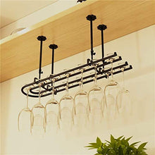 DJSMjbj - Portabicchieri da vino a forma di U, in ferro, da appendere, per soggiorno, hotel, ristoranti (dimensioni: 80 x 25 cm)