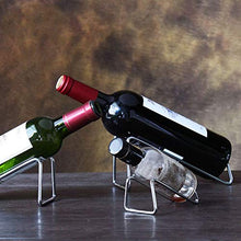 Bestonzon - Espositore per vino in ferro battuto scaffale per bottiglie di birra, supporto da vino per banconi da cucina bancone bar (argento vivo)