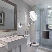 Specchio da bagno, anti-appannamento, specchio da Specchio da bagno a LED illuminato impermeabile, specchio per il trucco con luci da 8 pollici, specchio per vanità con ingrandimento 5x per bagno in b