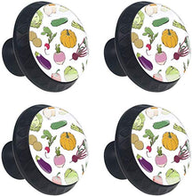 Colorful Vegetables Pomelli per Porta Set di 4 Pomelli per Mobili Manopole per Cassetti Cucina Armadio Vetro