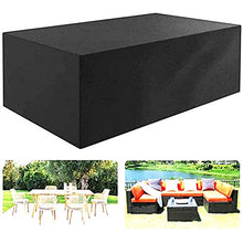 STZYY - Set di coperture per mobili da giardino, impermeabile, effetto rattan, in tessuto Oxford 420D, anti-UV, orlo regolabile, nero, 140 x 140 x 90 cm