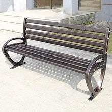 Panchina Terrazza Parco Panche per Tempo Libero All'aperto, Panca da Giardino in Metallo Resistente Intemperie, Panca 2-3 Posti Con Schienale Braccioli, Panchine Decorative Prato per Cortili Portici