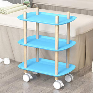 WY&WY Carrello da Bar Cucina Multifunzione rotolamento Carrello a 2 Piani Carrello di stoccaggio con Ruote e Maniglie per Cucina Trucco Bagno,B