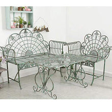 Panchina da terrazza all'aperto parco panchina retrò, Panca da giardino in metallo impermeabile e resistente al sole, Panca decorativa da patio con schienale e braccioli. Può ospitare 1-2 persone