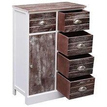 SKM Credenza con 10 Cassetti Marrone 113x30x79 cm in Legno