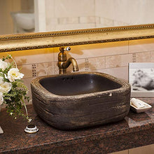 Yxx max -Lavabo Bacino del dispersore di Ceramica controsoffitto, Retro Art Bacino Square Hotel Domestica lavandino del Bagno (42x42x15cm) Lavandino del lavabo