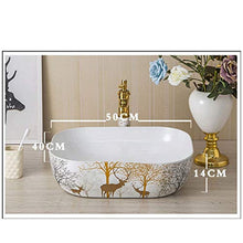 lilili Lavabo da Appoggio Bagno Lavandino Artistico Lavabo da Appoggio Adatto alla Famiglia del Bagno Dell'hotel,Lavabo in Ceramica 50x40x14cm (Color : There Are Accessories)