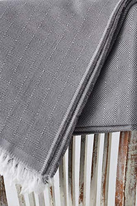 Textilhome - Foulard Multiuso Salvadivano Copridivano Dante 230x285 cm - Copriletto Leggero. Colore Grigio Scuro