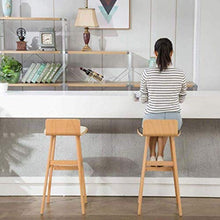 LWW Sgabello, colazione Kitchen counter Sedie Sgabelli, gambe in legno Sgabelli Verde chiaro alta pelle sintetica sedia del poggiapiedi con schienale del sedile Faux pranzo per Pub Café Sgabello,Blu,