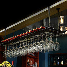 lanying Portabicchieri da soffitto per Vino Rosso Portabottiglie Vino, Porta Calice, Cucina Bar, cremagliera Decorazione soffitto, portaoggetti-Nero_120 * 30 cm