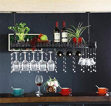L.TSN Organizzazione per la conservazione della Cucina Portabottiglie in Metallo Portabottiglie per Vino Appeso a soffitto Nero Facile da installare (Dimensioni: 60 Volte; 25 cm)