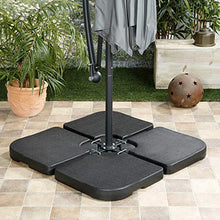 ToCi 4 x Parasol Stand - Set Base per Ombrellone da Giardino in Plastica 50 × 50 × 7.5 cm riempibile con sabbia/acqua e fino a 100 kg