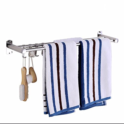 MBYW Portasciugamani da Bagno Portasciugamani in Acciaio Inossidabile punzonatura Gratuita Bagno bipolare Bagno unipolare WC Ciondolo Hardware Bagno, Acciaio Inossidabile, Adesivo 50 cm