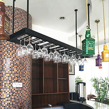 YWYW Wine Bar Bar Wine Glass Rack Hanging Wine Glass Bar Hanging Creativo Europeo Portabottiglie di Vino Appeso a Parete Industriale Decorazione portabottiglie Nero (Dimensioni: L120 * W30CM)
