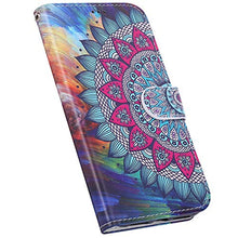 Herbests Cover Case Compatibile con Samsung Galaxy A50S Flip Case Custodia Protettiva Portafoglio Pelle Cover a Libro Book-Style Colorate Custodia con Supporto di Stand,Mandala