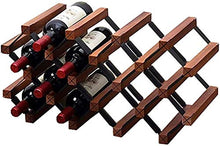 Classico Freestanding bottiglia di vino di legno Barilotto di vino rack supporto in metallo Steel Cabinet Bottle Holder Lattice bagagli stand Organizzatore controsoffitto in legno Wine Rack |Vino Arma