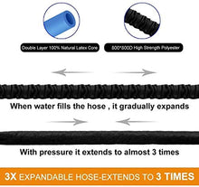 GYLEJWH Tubo per Innaffiare Tubo Magia Espandibile, Espandibile con Tubo dell'Acqua 3 Volte Auto, con 8 Ugelli di Funzione E Due Connettori Differenti,25FT