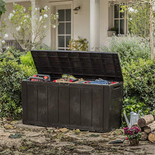 CRZJ Box da 73 galloni Medio - Contenitore di stoccaggio Interno/Esterno in Resina Leggera, Box da Giardino per Attrezzi da Giardino