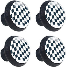 Bandiera da corsa in bianco e nero Pomelli per Porta Set di 4 Pomelli per Mobili Manopole per Cassetti Cucina Armadio Vetro