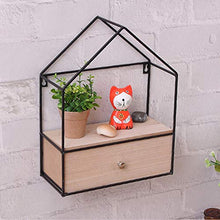 Floating Shelves Mobile Portaoggetti a Muro Galleggiante, Espositore in Legno con Struttura in Ferro, Ripiani Portaoggetti Armadietto a Muro, per Camera da Letto Bagno Soggiorno Cucina Ufficio