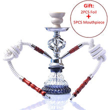 Tabacco Narghile, Narghilè Portatile di Piccole Dimensioni con Narghilè Portatile con Doppi Tubi in Ceramica Sapori di Tabacco Ciotola Tenaglie di Carbone Accessori Chicha Narguile