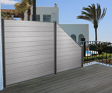 Mendler Pannello supplementare frangivento Obliquo DX Privacy Sarthe WPC 98cm Grigio