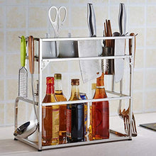 LYM &ripiano di stoccaggio Scaffali da Cucina, scaffale Multifunzione in Acciaio Inossidabile, ripiano for scaffali -2 Strati Scaffale di Finitura