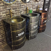 ZTGL Set da Bagno Cilindrico, Mobile da Bagno Indipendente con Lavabo Integrato, Adatto per Bagni Bar Hotel e Altri Luoghi Pubblici,C,Without Mirror