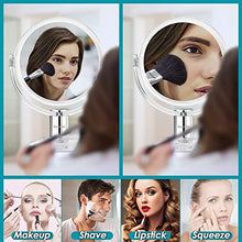 Auxmir Specchio Trucco Biffaciale Specchio Ingranditore 10X/1X Rotazione a 360°Specchio da Tavolo, Ideale per Trucco, Rasatura,la Cura del Viso