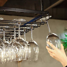 Alqn Supporto per bicchiere da vino in metallo montato a parete | Supporto per calici Supporto per bicchieri da vino Supporto a soffitto sospeso | Cubo per mensola a muro per cantina da cucina, nero,