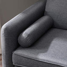 VASAGLE Divano a 2 Posti in Tessuto Simil Lino, Imbottitura Morbida per Piccolo Appartamento, Camera dei Bambini, Robusta Struttura in Legno, Montaggio Facile, 151 x 82 x 83 cm, Grigio Scuro