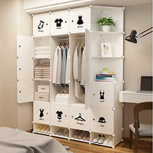 EXCLVEA Armadio Appendiabiti Stile Nordico Armadio Guardaroba for Appendere Gli Abiti Scarpe Simple White economia di Spazio Combinazione Vestiti Cabinet Resina Armadio