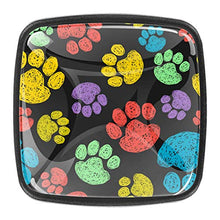 Zampa di doodle disegnato a mano colorato Pomelli per Porta Set di 4 Pomelli per Mobili Manopole per Cassetti Cucina Armadio Vetro
