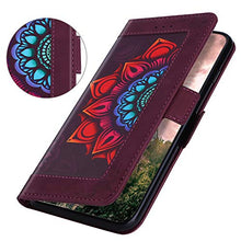 ikasus Cover Compatibile con Samsung Galaxy A21S Custodia Motivo Floreale Custodia a Portafoglio in Pelle PU con Cavalletto e Custodia a Libro,Rosso