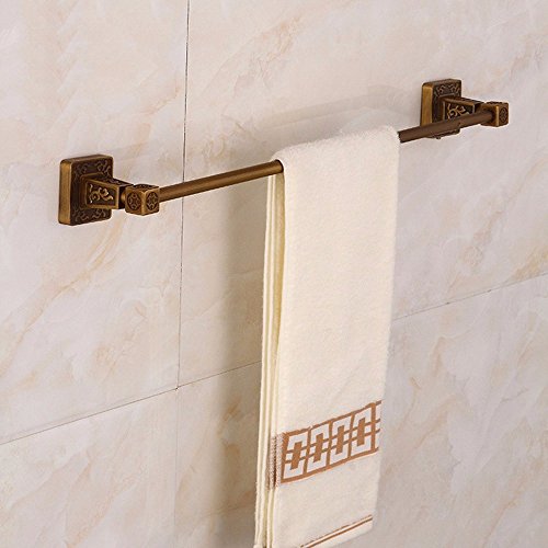MBYW - Portasciugamani moderno e minimalista, portasciugamani da bagno, portasciugamani singolo, in rame, stile retrò, semplice, forato, 60 cm, adatto per bagno, camera da letto, cucina, ufficio