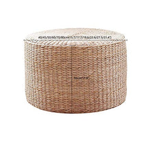 LTINN Cuscino da Pavimento in Tatami, Cuscino per Seduta Naturale, Fatto a Mano, Cuscino in Paglia Intrecciata Rotondo per sedili da Giardino per la Decorazione della Sala da Pranzo