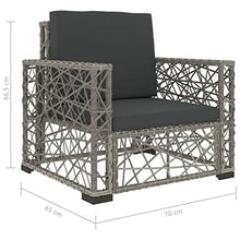vidaXL Set Divani da Giardino 6 pz con Cuscini Foderati Lavabili Modulare Leggero Elegante Arredi da Esterno in Polyrattan Grigio Telaio in Acciaio