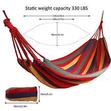 Amaca Swing Cotone per il Campeggio da Viaggio, 1 Persona 190 x 80 cm / Capacità 150 kg Portatile Tela Singolo Altalena in Spiaggia, Patio, Portico, Giardino o Cortile Albero Sospeso All'aperto