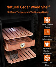 Armadio Idratante Sigaro Elettronico, Controllo Della Temperatura Intelligente, Rack Di Cigari Di Legno in Legno Di Cedro A 4 Strati, Touch Screen, Struttura Indipendente, 33L