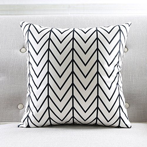 MEILING Bianco e Nero Nordic Geometrico a Righe Divano Cuscino Morbido camoscio Cuscino Decorativo tra i Cuscini del Modello (Colore : 53cm-with A Core)