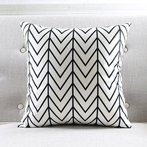 MEILING Bianco e Nero Nordic Geometrico a Righe Divano Cuscino Morbido camoscio Cuscino Decorativo tra i Cuscini del Modello (Colore : 53cm-with A Core)