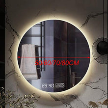 Specchio da Bagno Rotondo Illuminato A LED - Specchietti Retroilluminati A Parete - Design Moderno Senza Cornice - Trucco da Barba - Sicurezza/Impermeabile