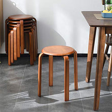 Sgabello in legno massello x2, sgabello rotondo multifunzionale, sgabello spogliatoio, forte capacità portante, adatto per cucina, soggiorno, sala da pranzo, con tappetino antiscivolo/Marrone