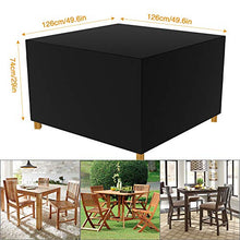 COSANSYS - Telo di copertura per mobili da giardino, 420D, in tessuto Oxford per tavolo da giardino, divano, set di sedie, set di mobili, impermeabile, antipolvere, anti UV (125 x 125 x 74 cm)