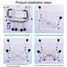 TOYS Sgabello Doccia/Sedile da Doccia con Schienale e Braccioli Sedile da Vasca, Sedia Regolabile in Altezza per Anziani, Piedini in Gomma Antiscivolo