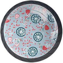 Acquerello Frutta Fragole Limone Pomelli per Porta Set di 4 Pomelli per Mobili Manopole per Cassetti Cucina Armadio Vetro