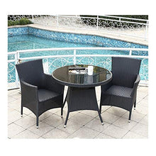 HLZY Tavolo in Vimini in Rattan mobili in Patio e Set s Mobili da Giardino in Rattan Set Nero, Patio mobili da Giardino Tavolo e sedie Set tavolino da caffè con Conversazione tavolino in Vetro