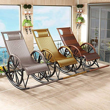 GAXQFEI Sedia in rattan di vimini, PE Rattan Mobili da giardino Mobili Divano Sedia Tessitura W/Poggiapide Lettini Sun Porches Patio Sedile a dondolo, A,C.